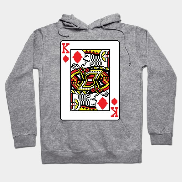 King of Diamonds Pixel Art Hoodie by inotyler